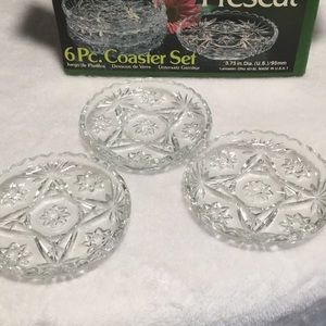 Anchor Hocking Prescott 6 piece glass Coaster Set